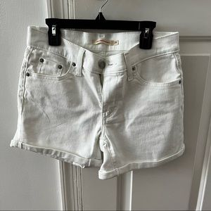 Levis mid length women shorts white